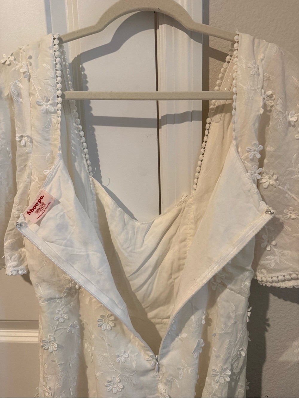 Showpo White Embroidered Mini Dress - Picture 6 of 6
